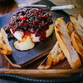 Smoked Brie with Cranberry Chutney