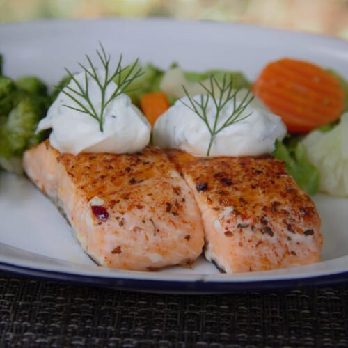 Salmon with Dill Sauce Bush Cooking
