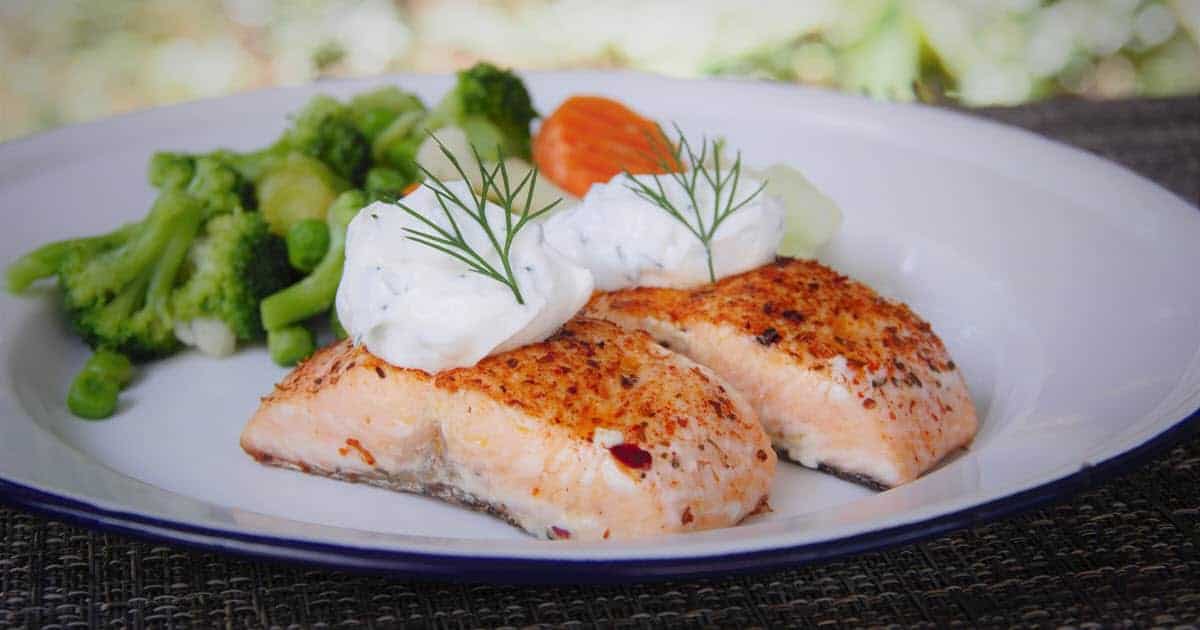 Salmon with Dill Sauce Bush Cooking