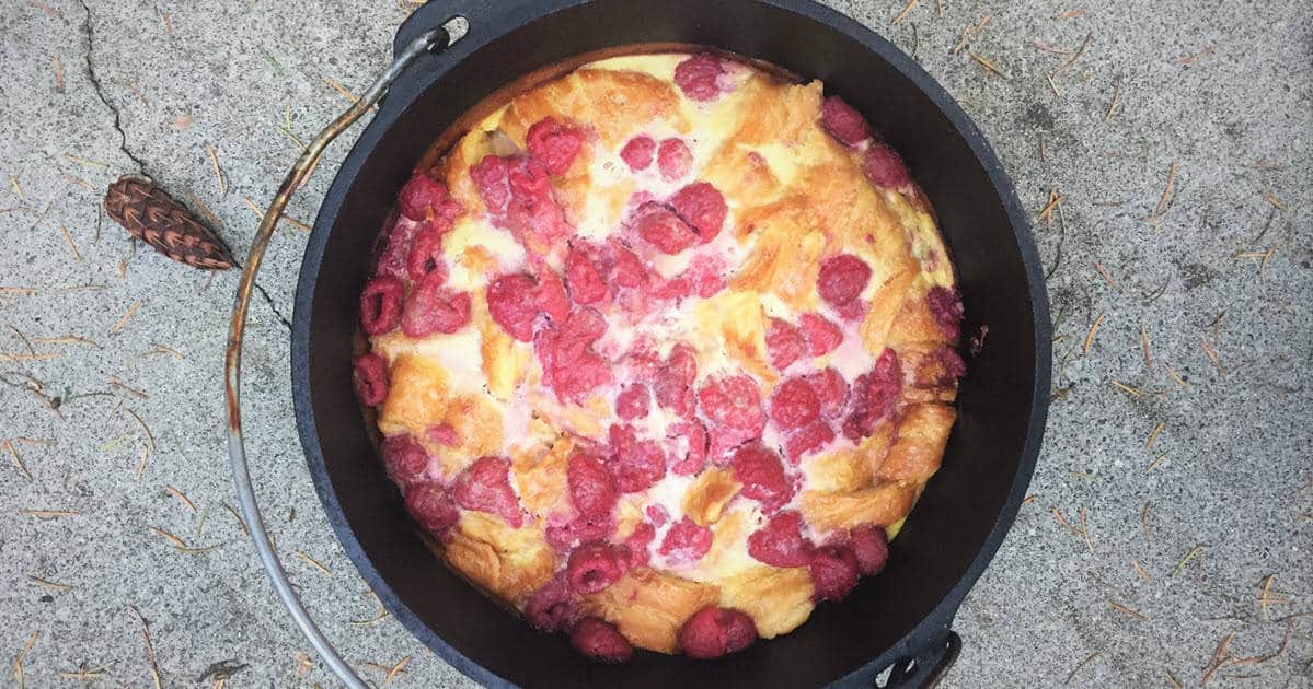 Raspberry Croissant Bread Pudding | Bush Cooking