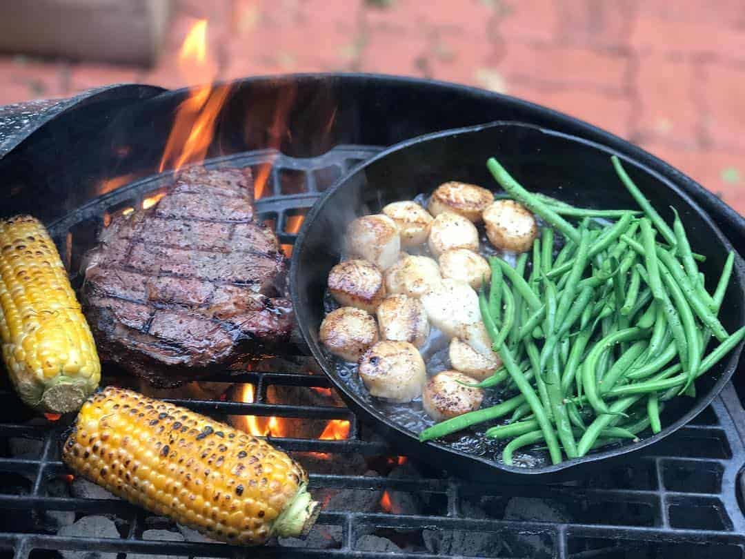 Steak Scallops and Vegetables | Bush Cooking