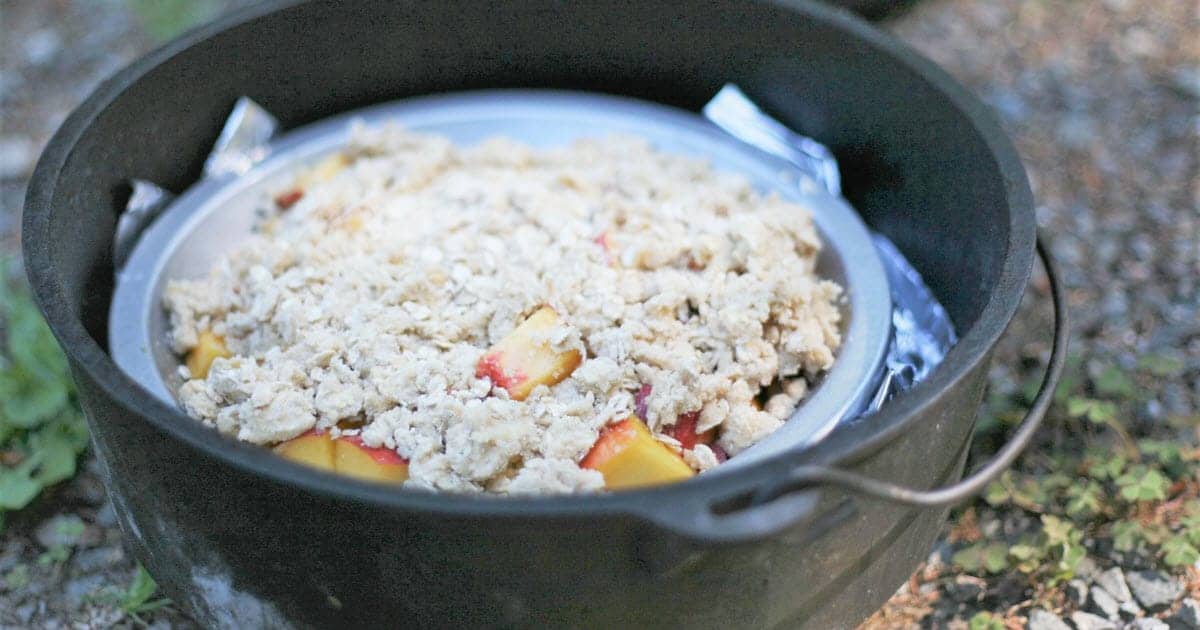 Dutch Oven Peach Crisp | Bush Cooking