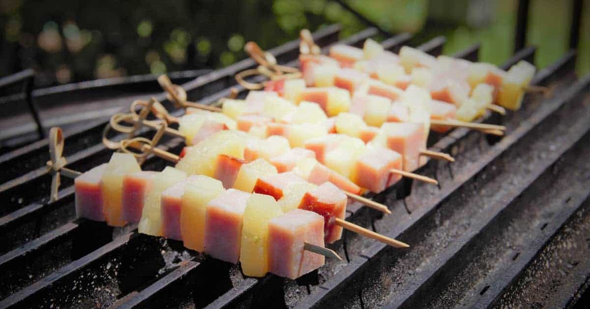 Grilled Ham and Pineapple Kebabs | Bush Cooking