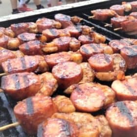 Grilled Shrimp and Smoked Sausage Skewers