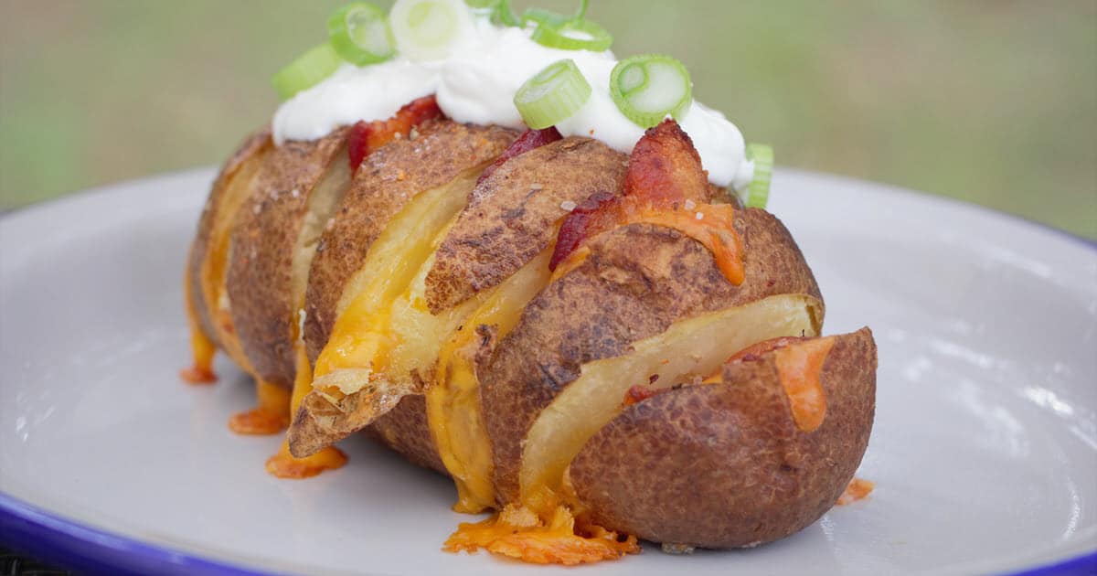 Stuffed Hasselback Potatoes | Bush Cooking