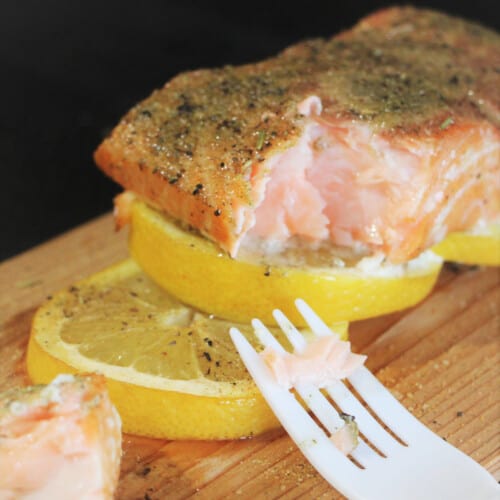 Buttered Plank Smoked Salmon Bush Cooking
