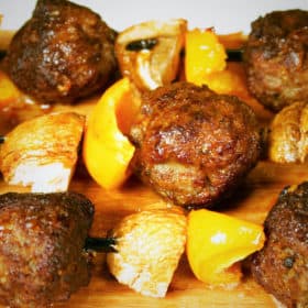 Plank Meatball Kebabs