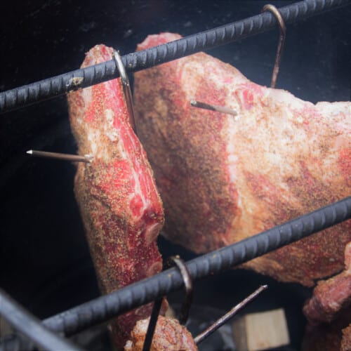 Hanging Smoked Beef Ribs Bush Cooking