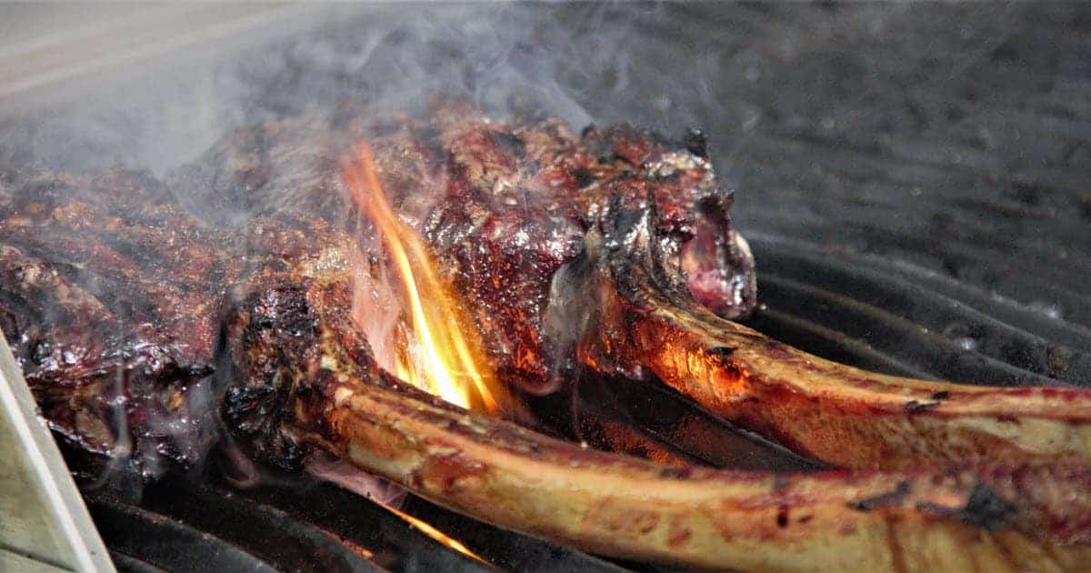 Tomahawk Steaks with Red Wine Reduction | Bush Cooking