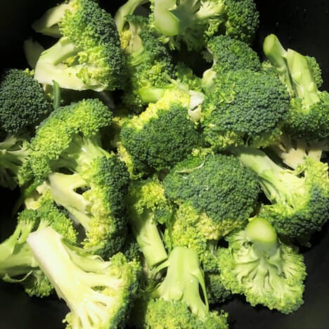 Close-up of raw broccoli.