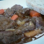 Large chunks of beef are combined with vegetables then cooked in a rich Guinness based sauce.