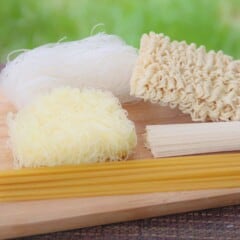 A range of dried noodles
