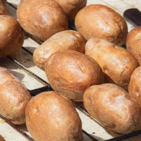 Potatoes after being baked
