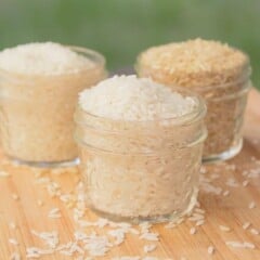 Various rices in jars