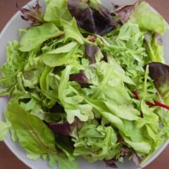 Selection of mixed salad greens