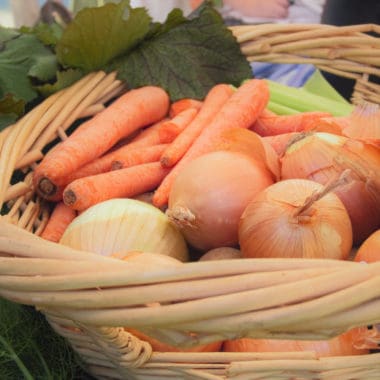 Basket of assorted vegetables