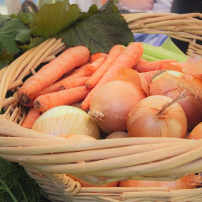 Basket of assorted vegetables