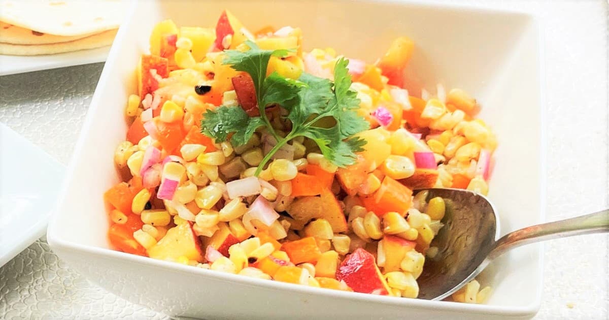 Grilled Corn and Peach Salsa | Bush Cooking