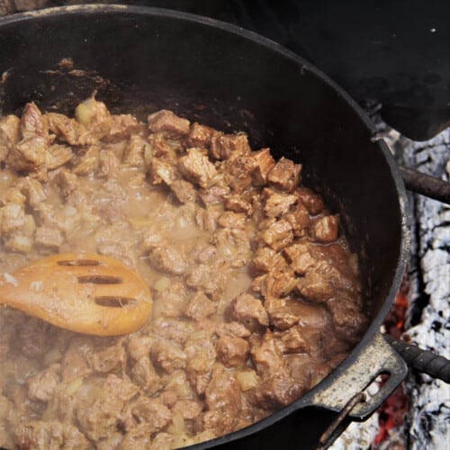 Dutch Oven Salt and Pepper Brisket Bush Cooking