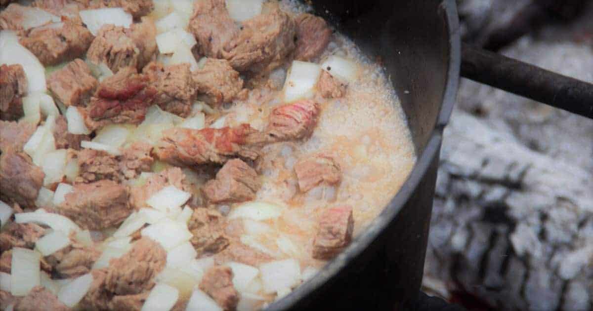 Dutch Oven Salt and Pepper Brisket Bush Cooking