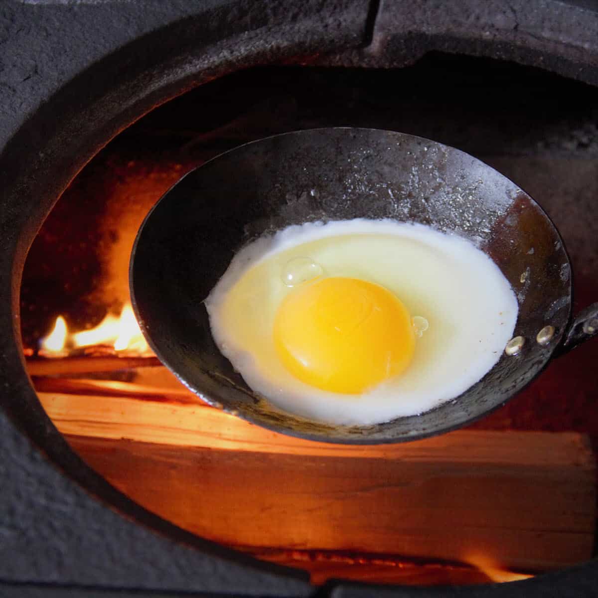 Campfire Egg in a Ladle