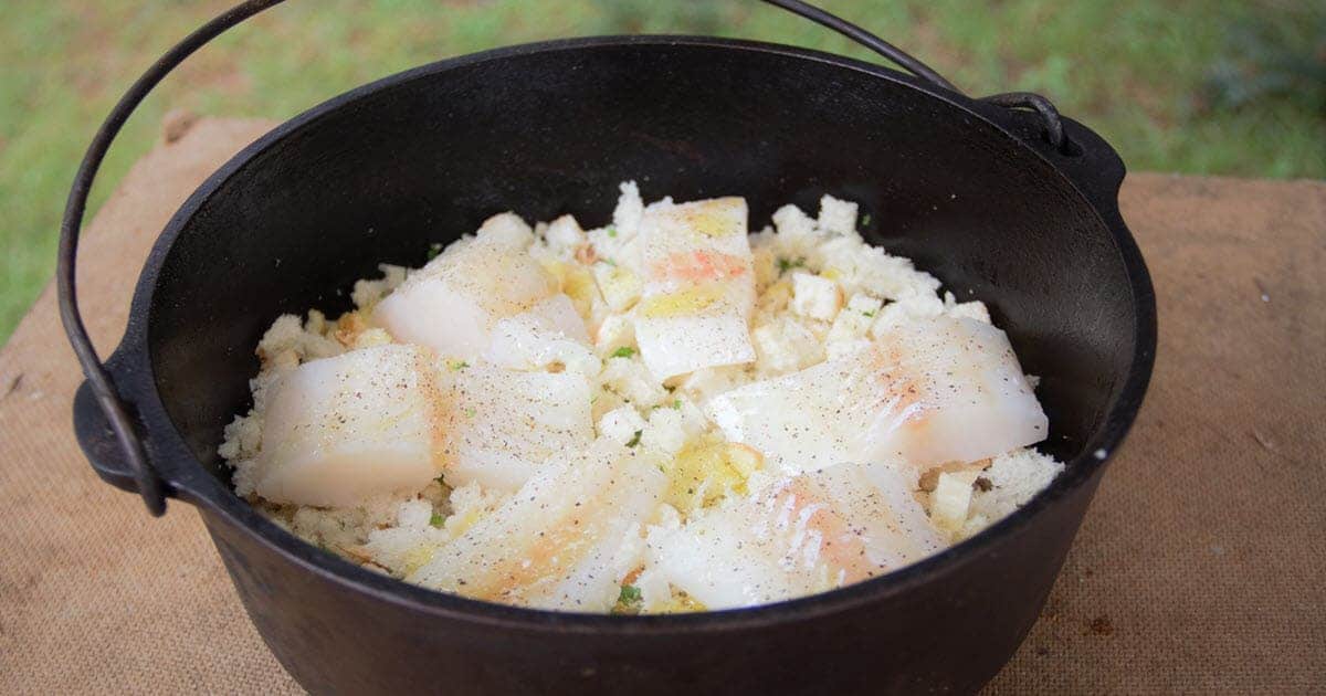 Dutch Oven Bread Fish Bake Bush Cooking