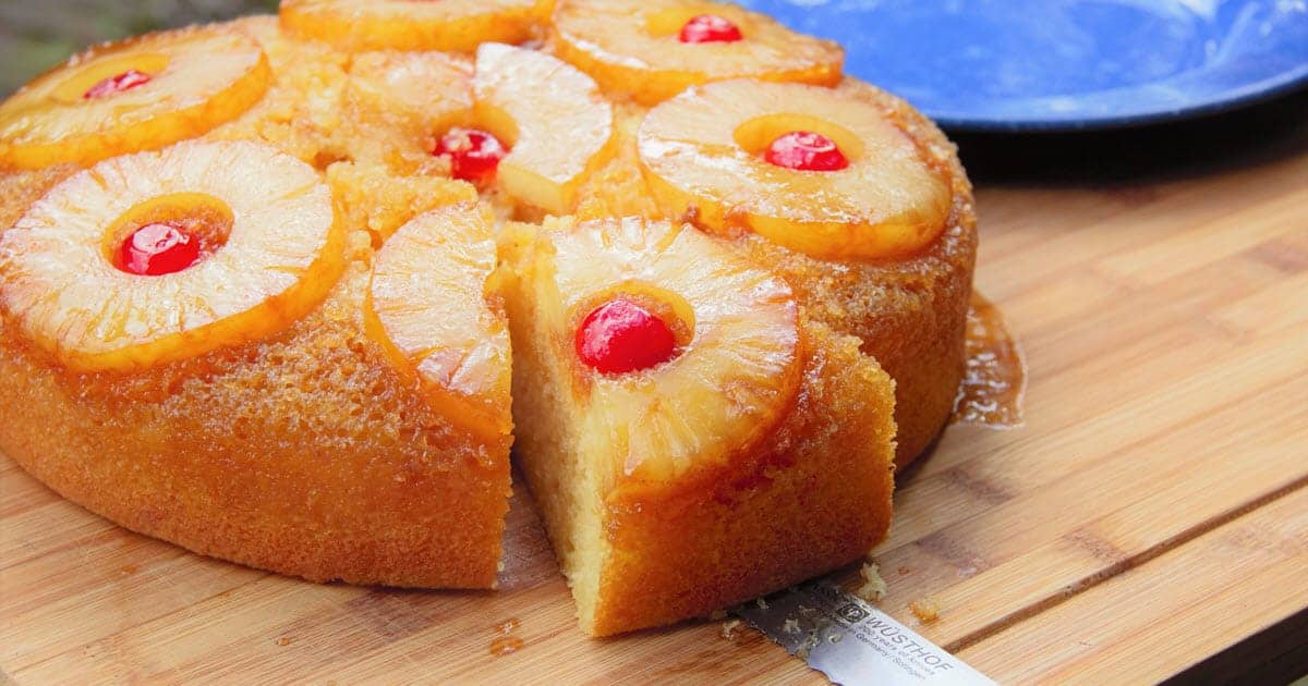 Dutch Oven Upside Down Pineapple Cake Bush Cooking