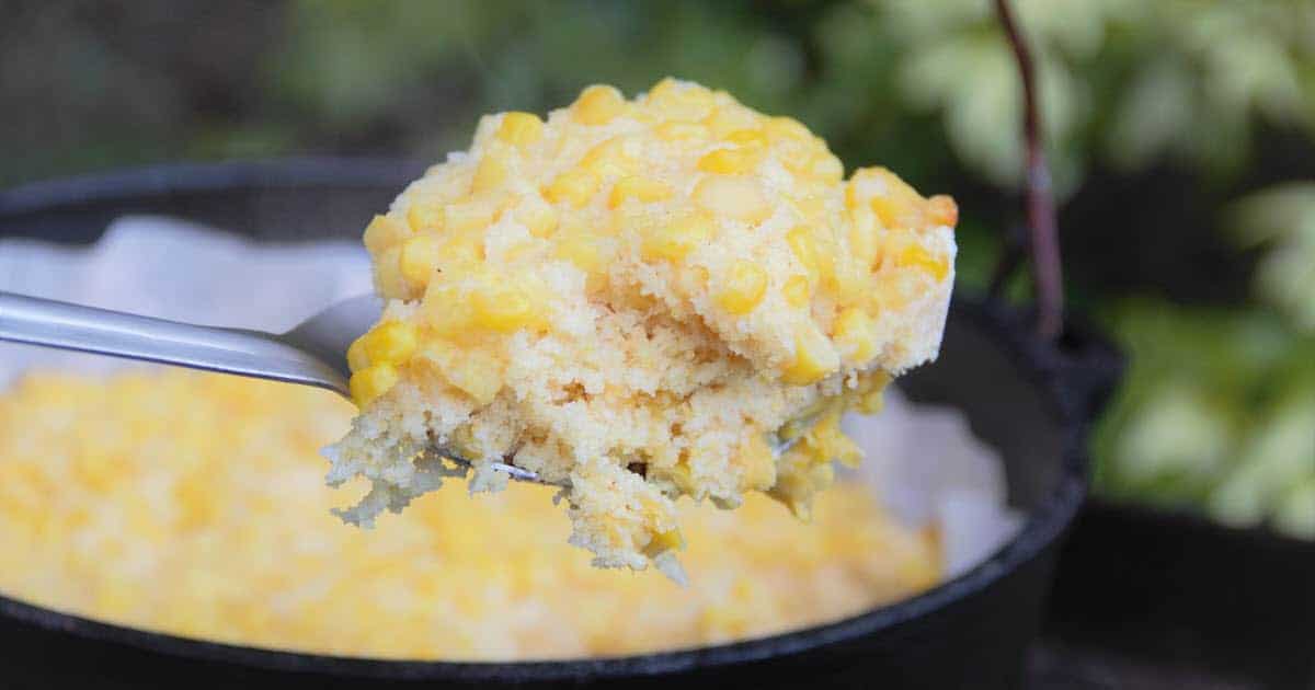 Savory Corn Dump Cake | Bush Cooking