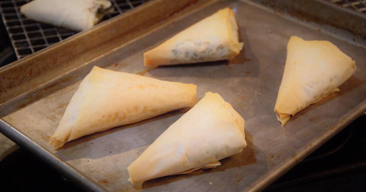 Spinach and Feta Triangles | Bush Cooking