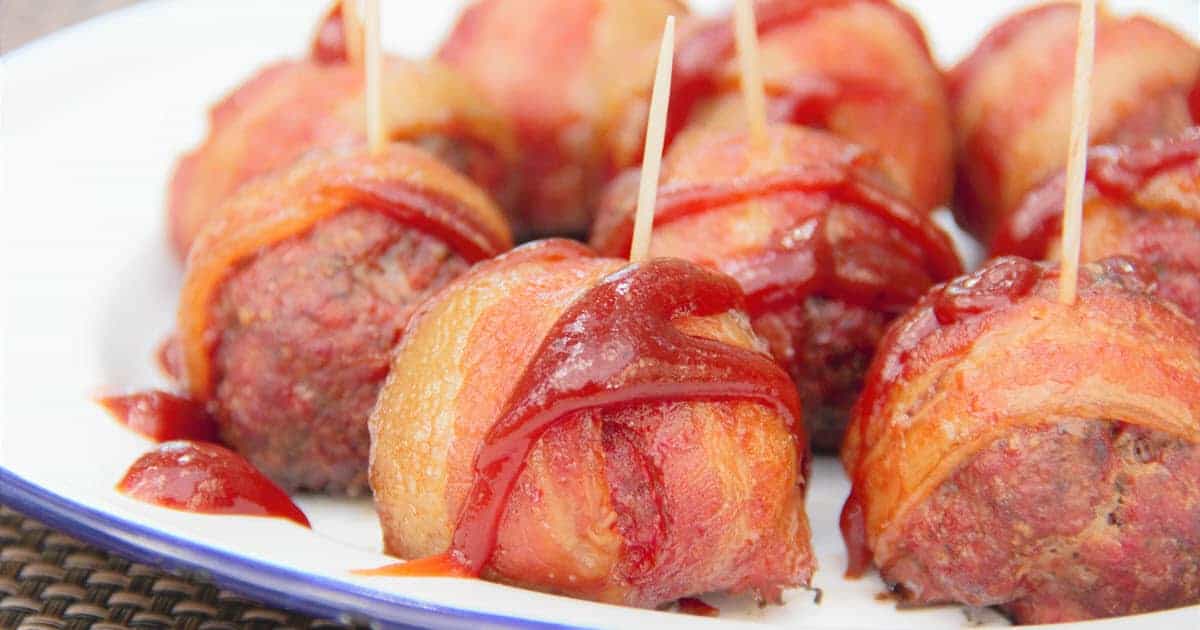 Cheese Stuffed Bacon Wrapped Meatballs | Bush Cooking