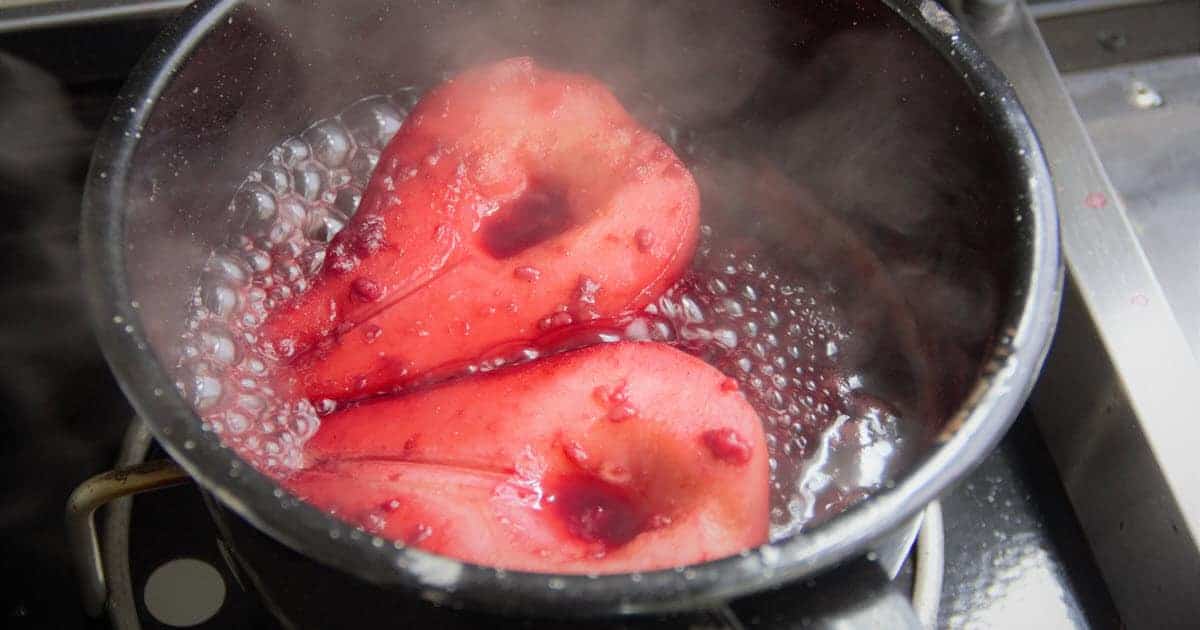 Red Wine Poached Pears | Bush Cooking