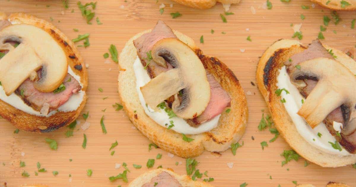 Steak with Horseradish Cream Crostini | Bush Cooking