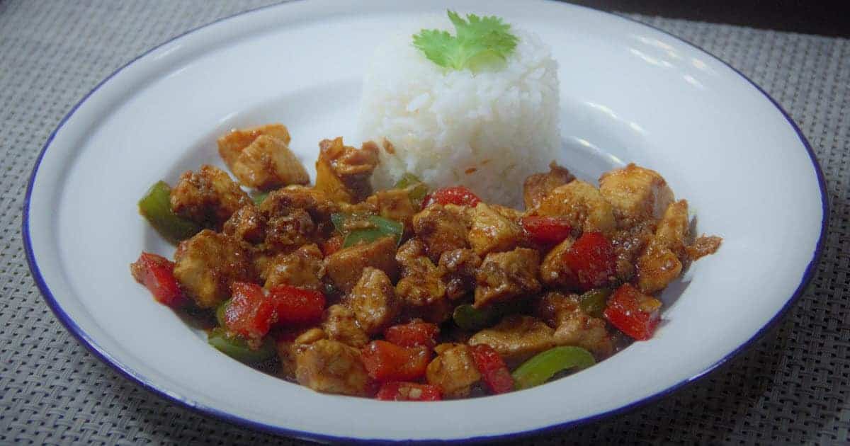 Stir Fried Chicken and Bell Pepper | Bush Cooking