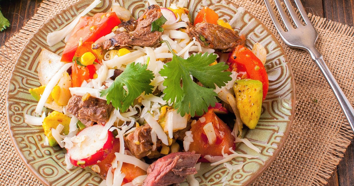 Skirt Steak Mexican Salad Bush Cooking