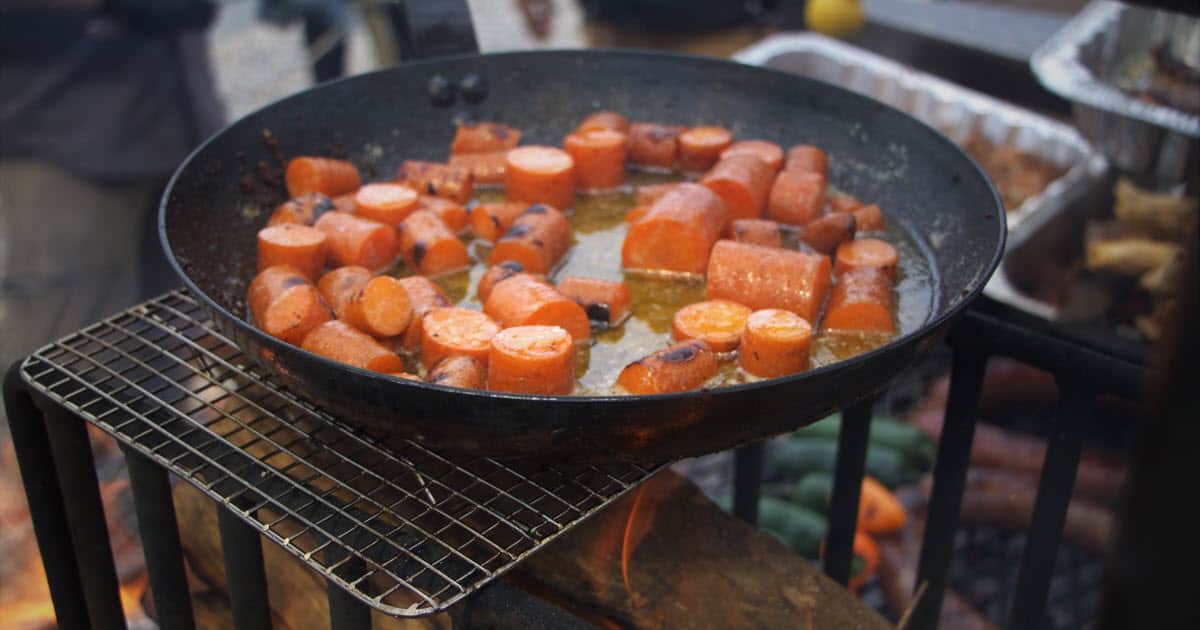 Flambe Bourbon Carrots | Bush Cooking